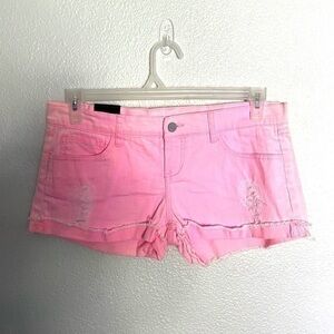 FORMULA pink distressed cut off jean shorts - 9